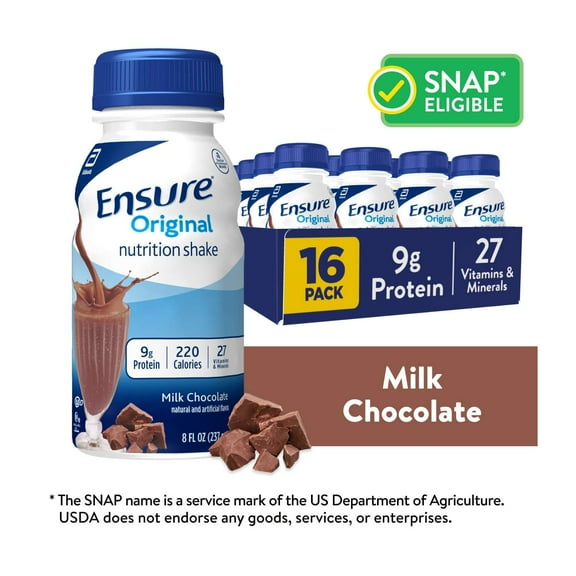 Ensure Original Nutrition Shake, 9g Protein, Milk Chocolate, 8 fl oz - 16 Pack