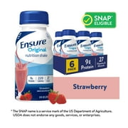 Ensure Original Meal Replacement Nutrition Shake, Strawberry, 8 fl oz, 6 Pack