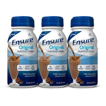 Ensure Original Nutrition Shake, Milk Chocolate, 8 ounce Bottle, 6 Count