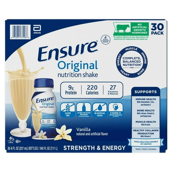 Ensure Original Nutrition Shake Vanilla 8 Fluid Ounce (30 Count)