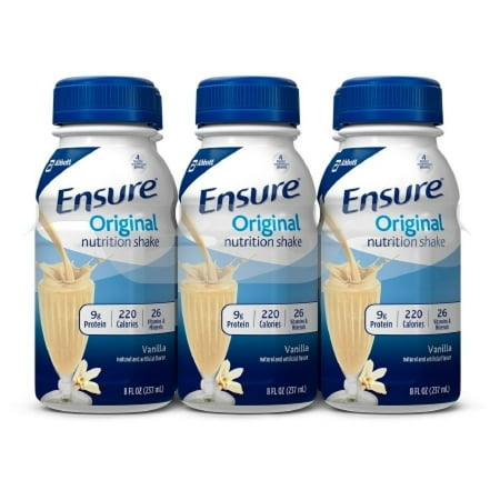 Ensure Original Nutrition Shake, Vanilla, 8 ounce Bottle, 24 Count