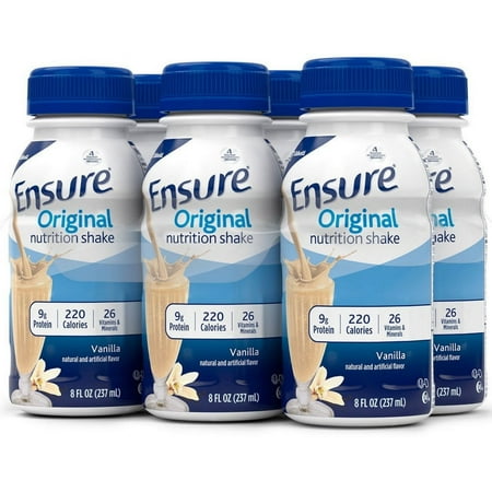 Ensure Original Nutrition Shake, Vanilla 8 oz, 6 ea (Pack of 2)