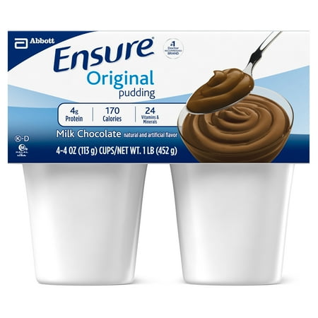 Ensure Original Pudding, Milk Chocolate, 4 oz Cup (Pack of 48)