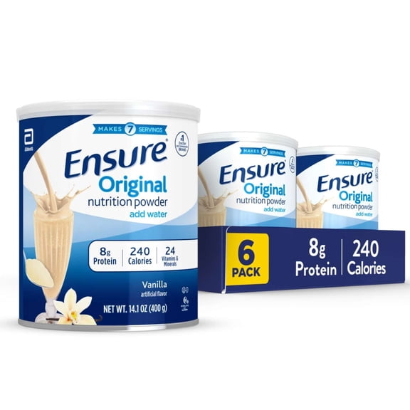 Ensure Original Vanilla Nutrition Powder, Protein Powder, 14.1 oz - 6 pack