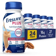 Ensure Plus Meal Replacement Nutrition Shake, Butter Pecan, 16g Protein, 8 fl oz - 24 Pack