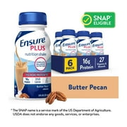 Ensure Plus Meal Replacement Nutrition Shake, Butter Pecan, 16g Protein, 8 fl oz - 6 Pack