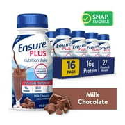 Ensure Plus Meal Replacement Shake, Milk Chocolate, Ready to Drink, 8 fl oz, 16 Pack