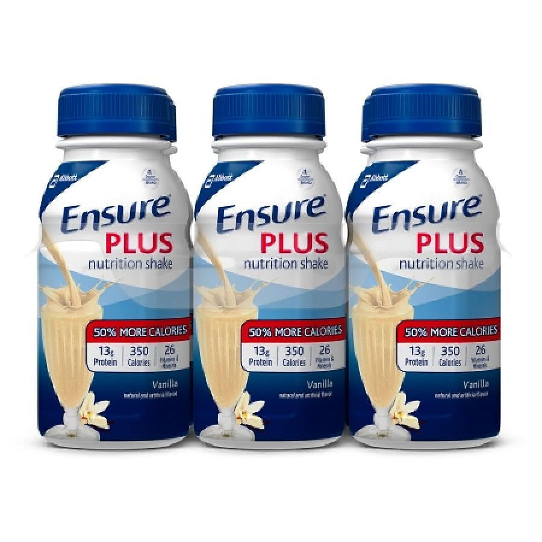 Ensure Plus Nutrition Shake, Vanilla, 8 ounce Bottle, 6 Count