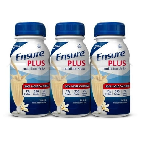 Ensure Plus Nutrition Shake, Vanilla, 8 ounce Bottle, 6 Count