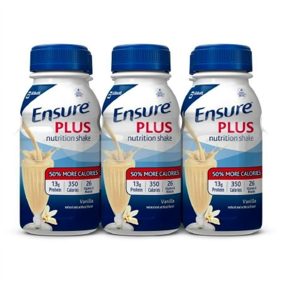 Ensure Plus Nutrition Shake, Vanilla, 8 ounce Bottle, 6 Count