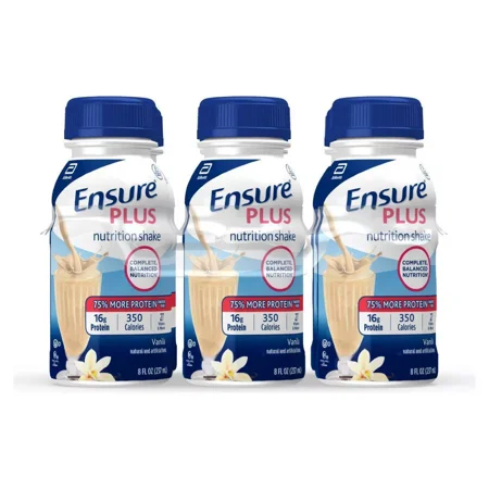 Ensure Plus Nutrition Shake, Vanilla, 8 ounce Bottle, Pack of 48