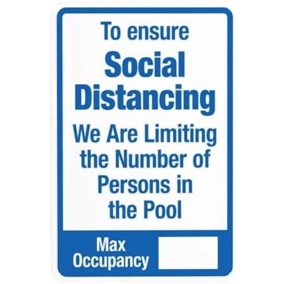 To Ensure Social Distancing We Are Limiting The Number Of Persons Warning Sign, Pool Rules Security Metal Signs for Business Home Wall Safety Caution Custom Decor 8 x 12 Inch