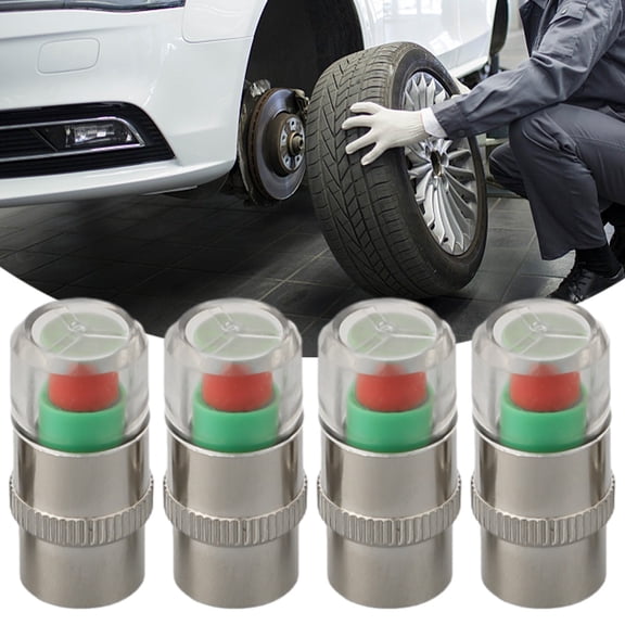Ensure Tire Safety Visual Indicator For Low Pressure 4 Pcs Car Auto Tire Pressure Test Monitor Valve Stem Cap Sensor Fangkenuo
