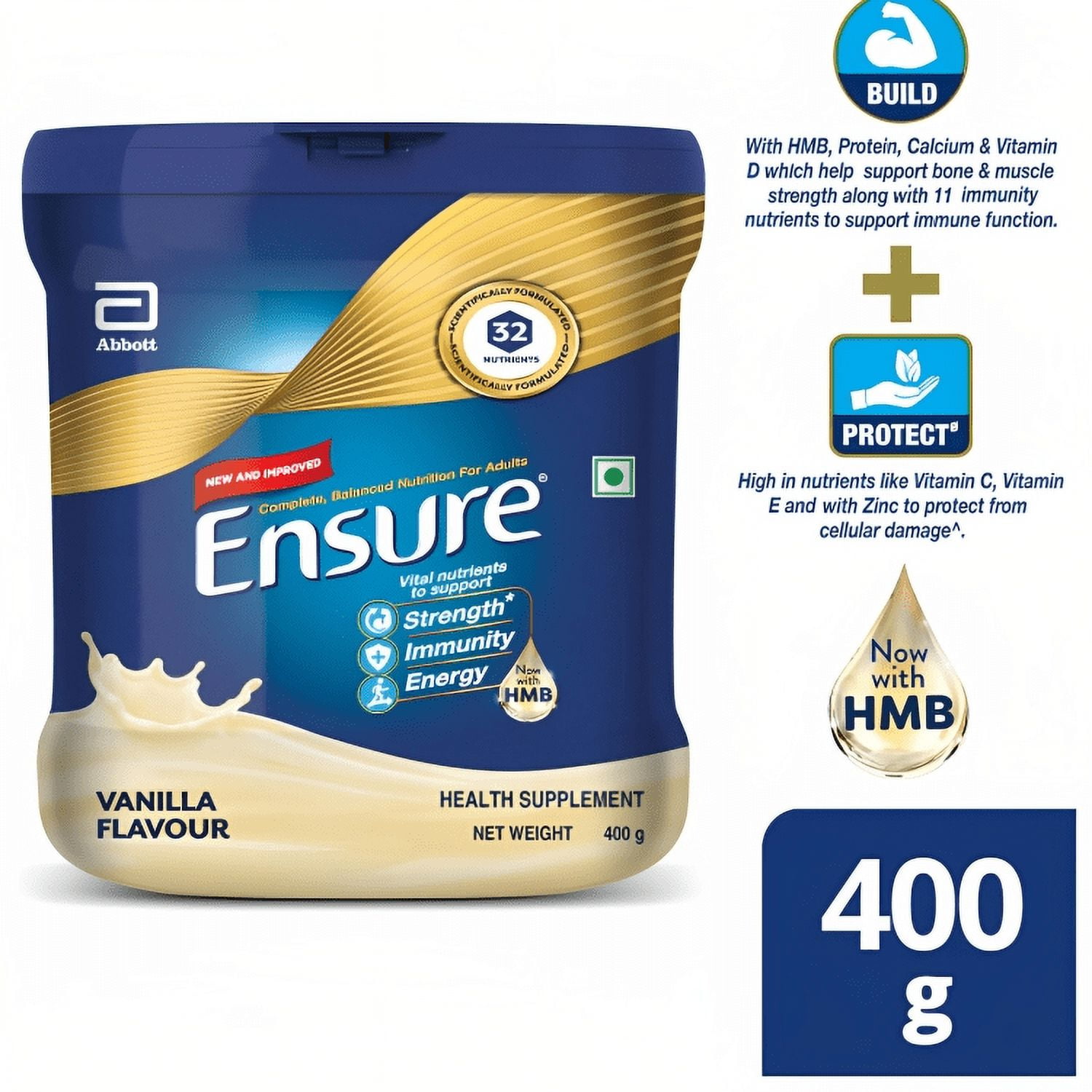 Ensure Vanilla Complete Balanced Nutrition for Adults 400gm Jar