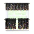 thumbnail image 1 of Ent Butterfly 3-Piece Kitchen Curtains Set Kitchen Curtains Sets with Valance for Windows Rod Pocket Machine Washable Kitchen Decor Decorations (54"x18"+2x27.5"x24"), 1 of 6