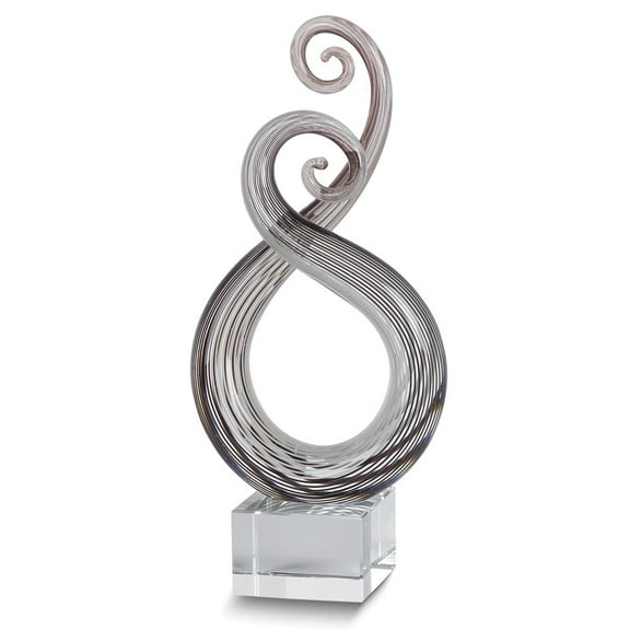 Entangle Murano Style Art Glass Centerpiece on Crystal Base H10"