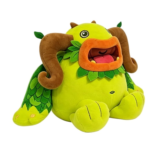 Entbrat Plush Toy Singing Game Character Stuffed Doll Detailed Leaf Design Plushie(Green-35cm)