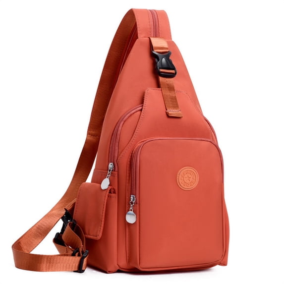 Entchin Crossbody Sling Bag for Women, Small Backpack Lightweight Chest Bag, Casual Day Pack Orange