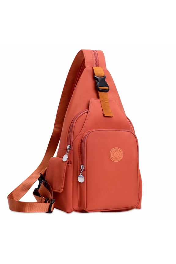Crossbody Sling Bag for Women, Small Backpack Lightweight Chest Bag, Casual Day Pack Orange
