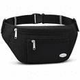 thumbnail image 1 of Entchin Women Men Fanny Pack Crossbody Bag Black with 4 Zipper Pockets Adjustable Strap Lightweight Water Resistant, 1 of 9