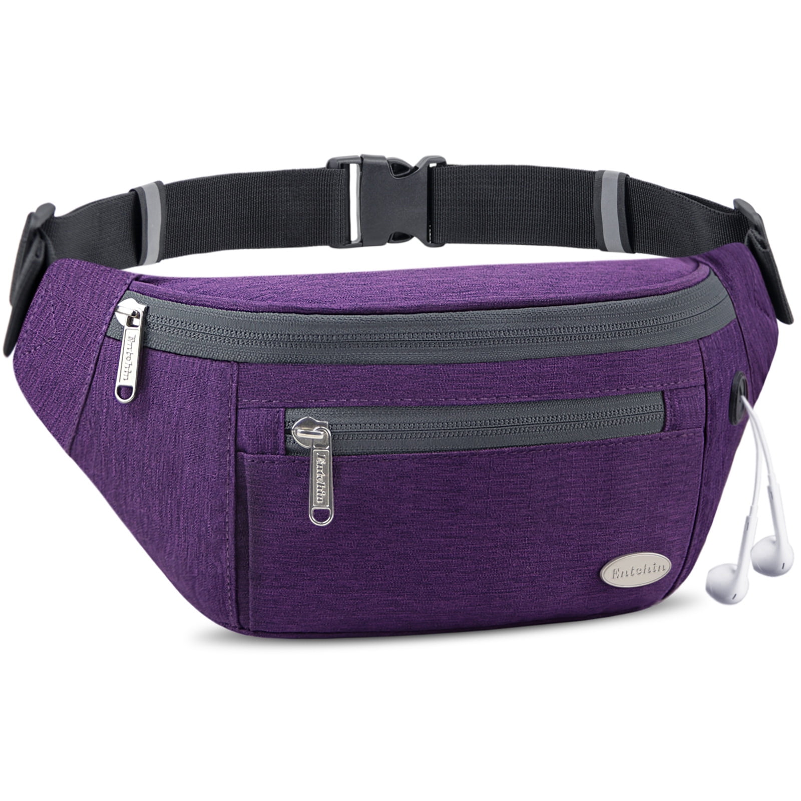 Entchin Small Fanny Pack Mini Bum 4 zipper pocket adjustable Belt Bag