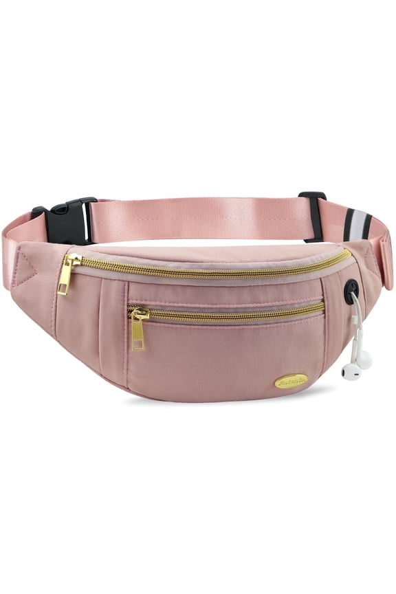 Small Fanny Pack for Women Girl Water Resistant Waist Pack Pink Crossbody Bags for Shopping Traveling Cycling