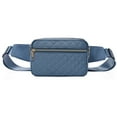 thumbnail image 1 of Entchin Mini Fanny Packs for Women Girl, Quilted Waistpack Water Blue Fabric Crossbody Bag,Adult Teen, 1 of 7