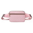 thumbnail image 1 of Entchin Mini Fanny Packs for Women Girl, Quilted Waistpack Water Resistant Pink Fabric Crossbody Bag, Adult Teen, 1 of 7