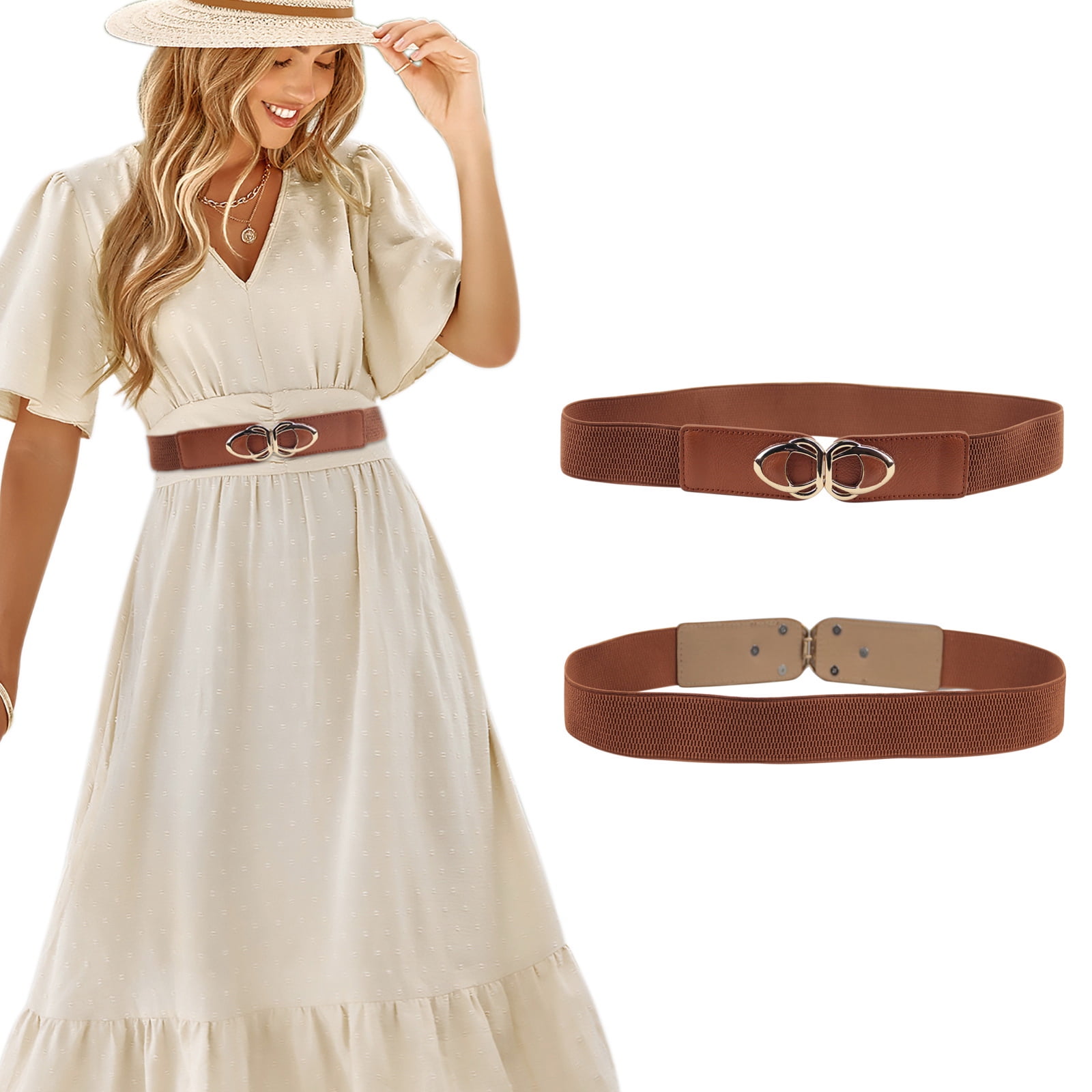 Entchin No Buckle Elastic Stretch Belts for Women Girl, Waistband Strap