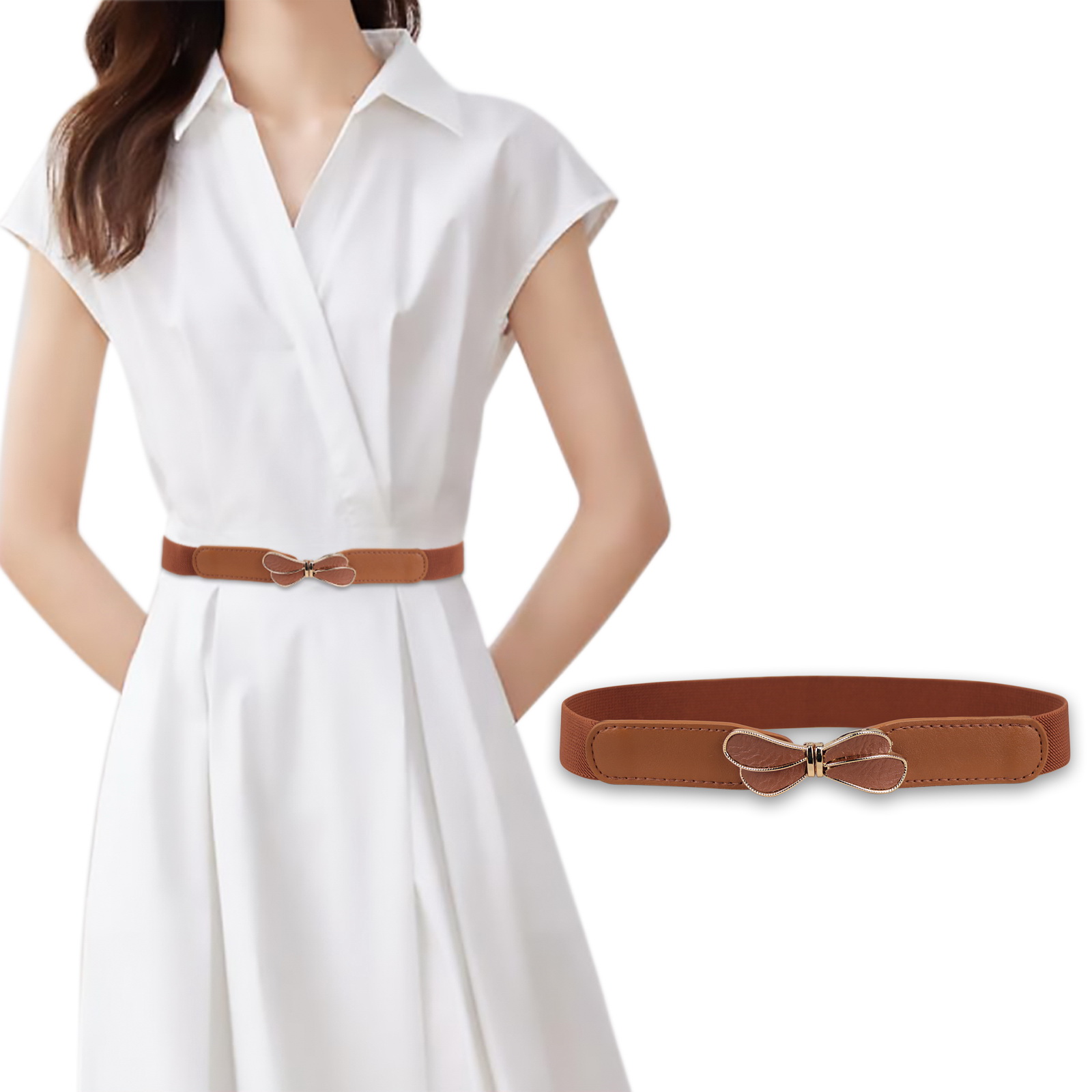 Entchin No Buckle Elastic Stretch Belts for Women Girl, Waistband Strap