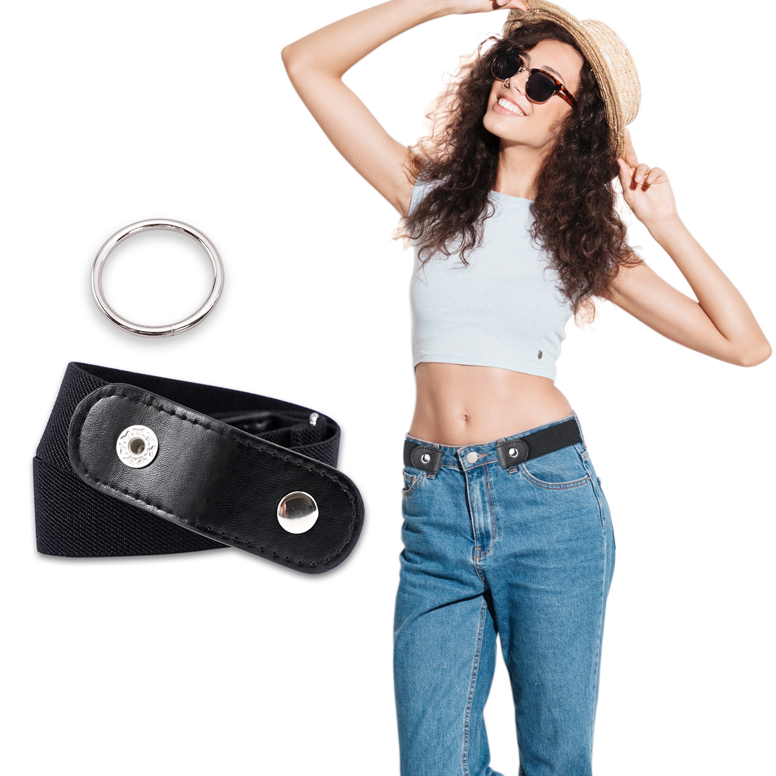 Buckleless Buckle Free Lazy Invisible Waist Belt,Women Men Simple Style