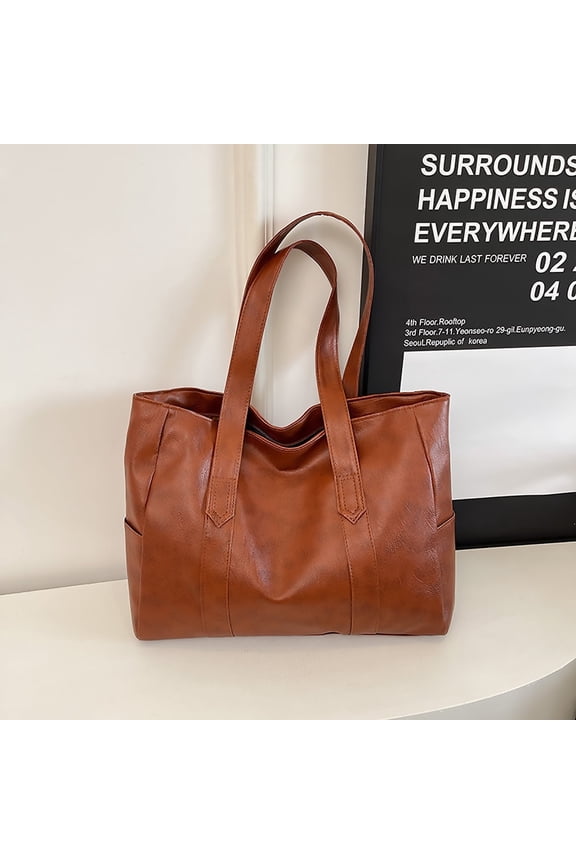 PU Leather Hobo Bag for Women,Lightweight Tote Bag, Coffee Shoulder Handbag Purse,Adult Teen