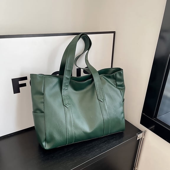 Entchin PU Leather Hobo Bag for Women,Lightweight Tote Bag, Green Shoulder Handbag Purse,Adult Teen