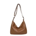 thumbnail image 1 of Entchin Slouchy Hobo Bag for Women, PU Leather Crossbody Shoulder Purse with Adjustable Strap, Soft Vegan Leather Handle Handbag, Casual Everyday Travel Work Bag,Brown, 1 of 6