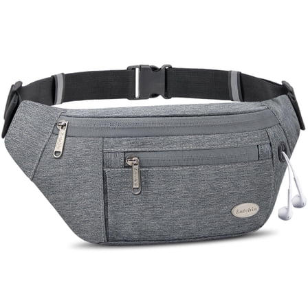 Entchin Women's Fanny Pack Crossbody Belt Bag with 4 Zipper Pockets Adjustable Strap Lightweight Water Resistant
