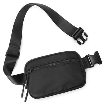 Entchin Waterproof Fanny packs Girl Women Men, Nylon Crossbody Belt Bags,Black,Adult Teen