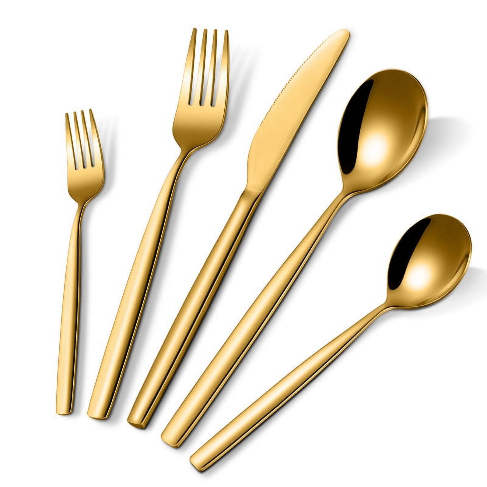 Entcook 30 Piece Flatware Set, Stainless Steel Tableware Cutlery Set ...