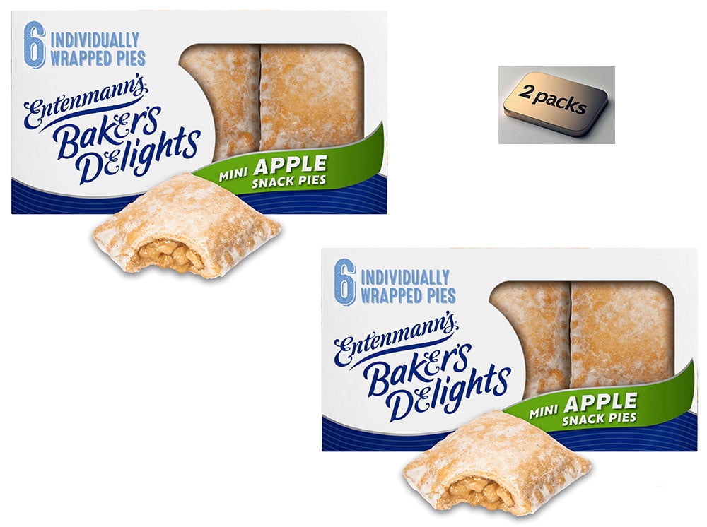 Entenmann's Baker's Delights Apple Snack Pies, 6 Packs, Soft Mini Snack Cakes, 12 Oz Box (2 Packs)