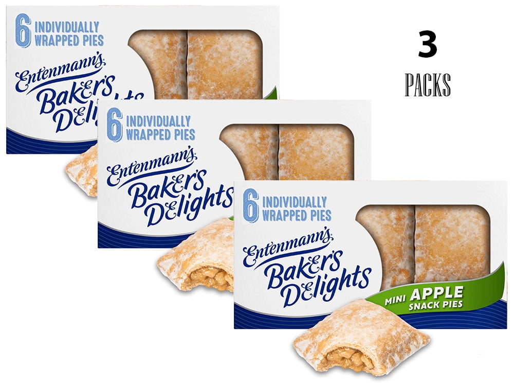 Entenmann's Baker's Delights Apple Snack Pies, 6 Packs, Soft Mini Snack Cakes, 12 Oz Box (3 Packs)