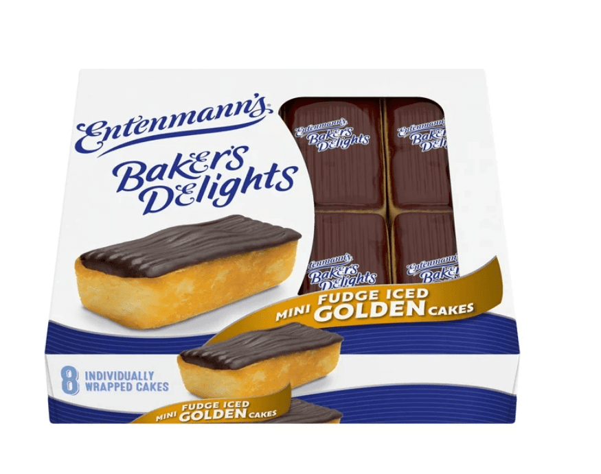 Entenmann's Baker's Delights Mini Fudge Iced Golden Cakes, 8 count, 13.