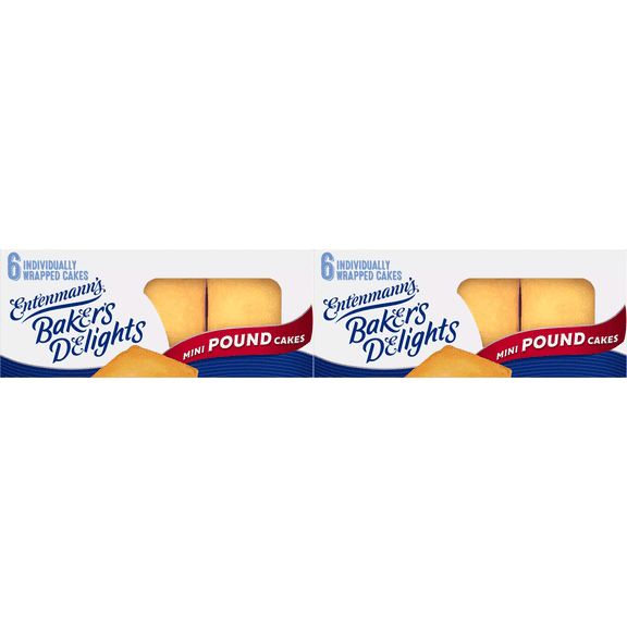 Entenmann's Baker's Delights Mini Pound Cakes, 6 ct pack of 2