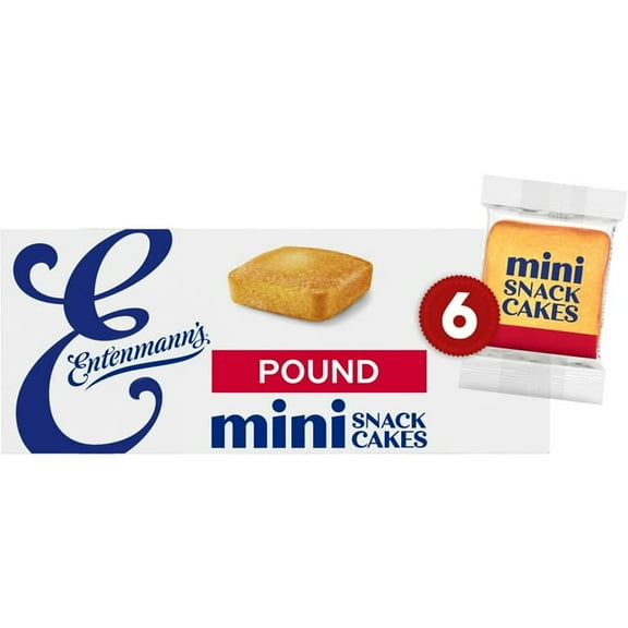 Entenmann's Butter Pound Cakes Mini Pound Cakes 9.25 oz Box 6 count (Pack of 2)