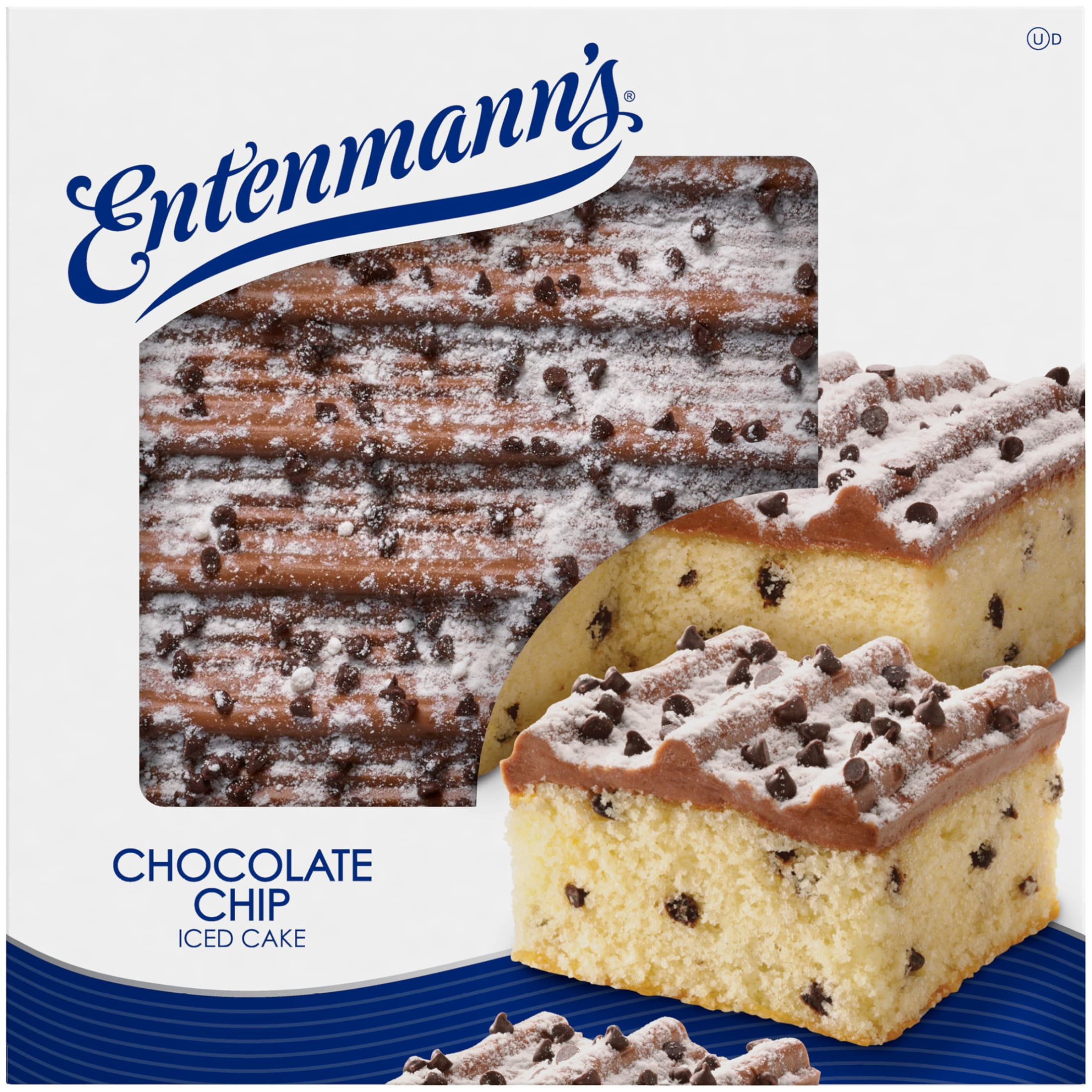 Entenmann's Chocolate Chip Iced Cake, 19 oz, Iced Cake, Box