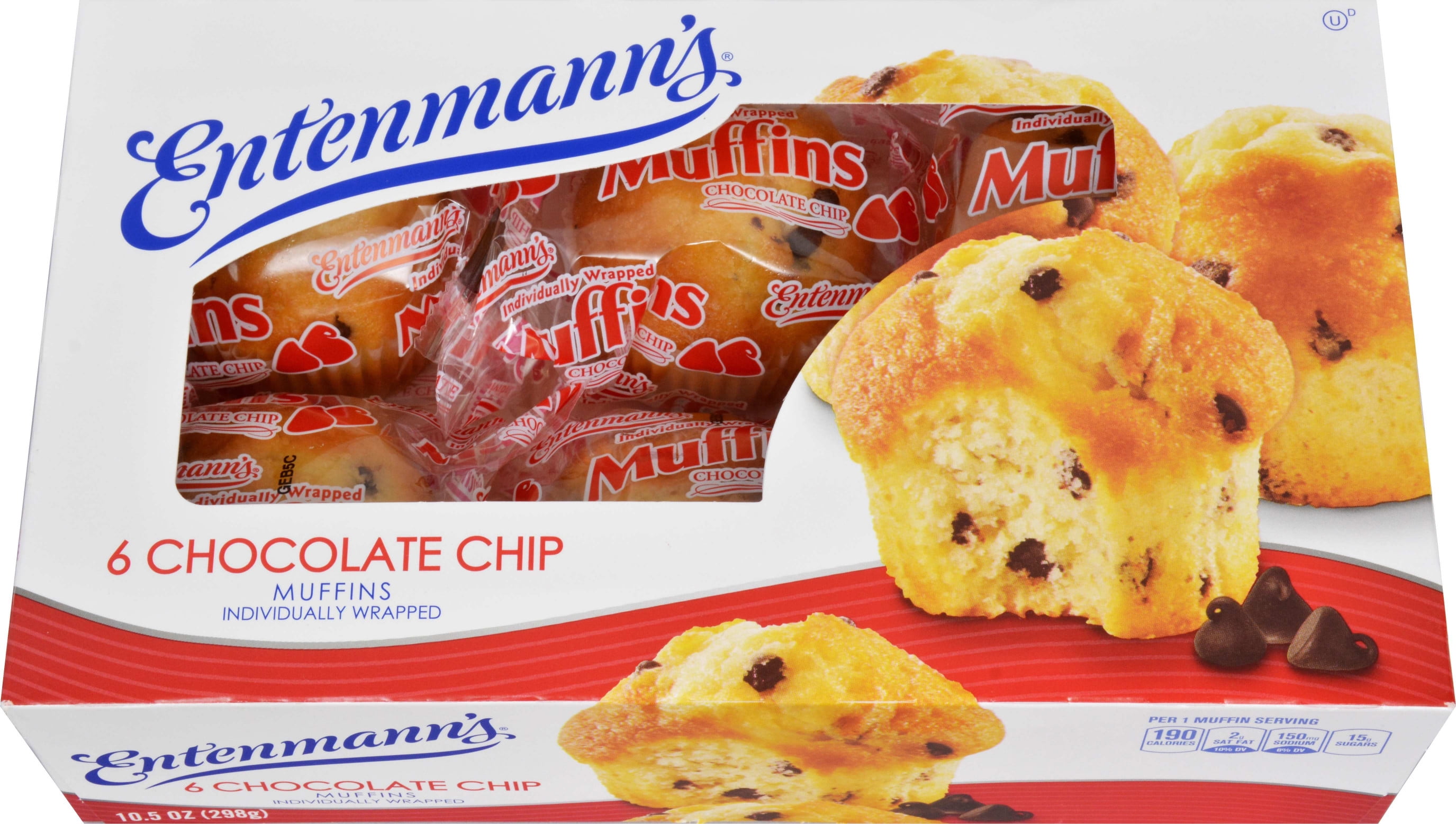 Entenmann's Chocolate Chip Muffin, 6 count