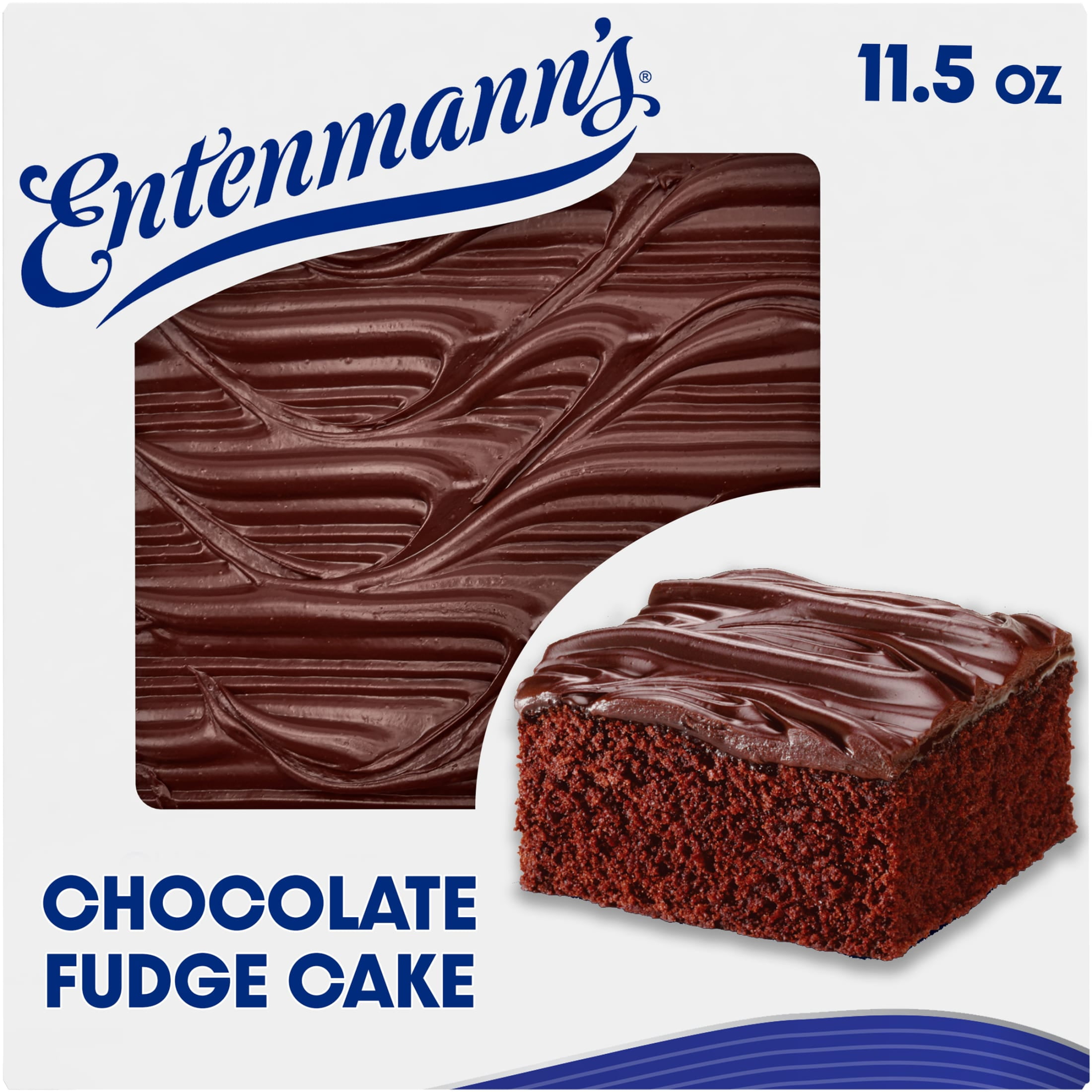 Entenmann's Chocolate Fudge Iced Cake, 19 oz, Chocolate Iced Cake, Box