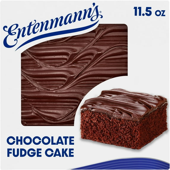 Entenmann's Chocolate Fudge Iced Cake, 19 oz, Chocolate Iced Cake, Box