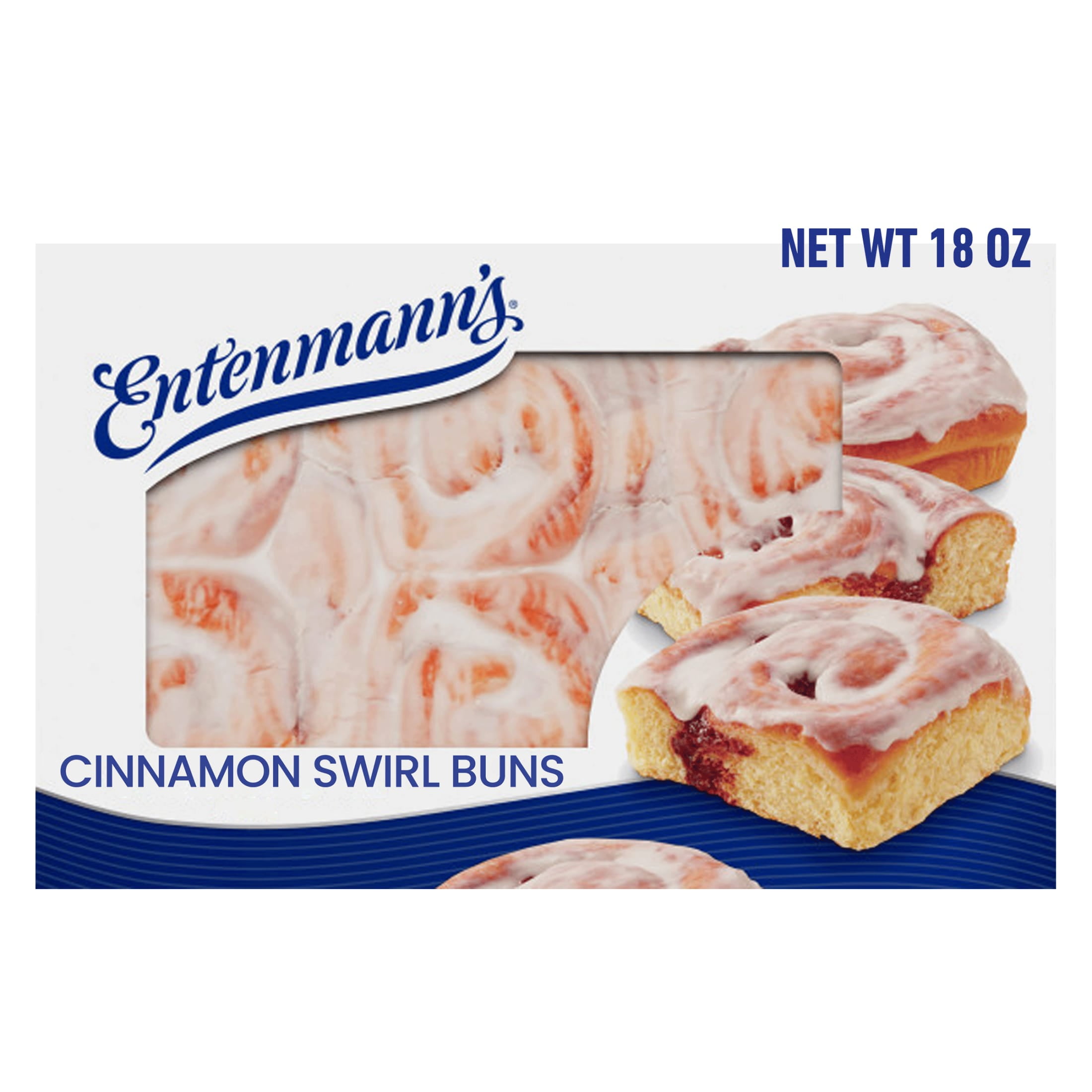 Entenmann's Cinnamon Swirl Buns, 18 oz, Cinnamon Pastries, Box