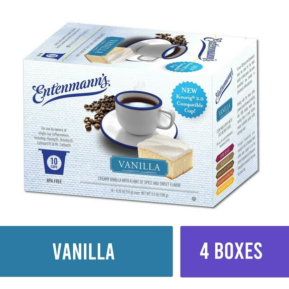Entenmann's Coffee K-Cups For Keurig Vanilla (4 Boxes 10 Cups Each)