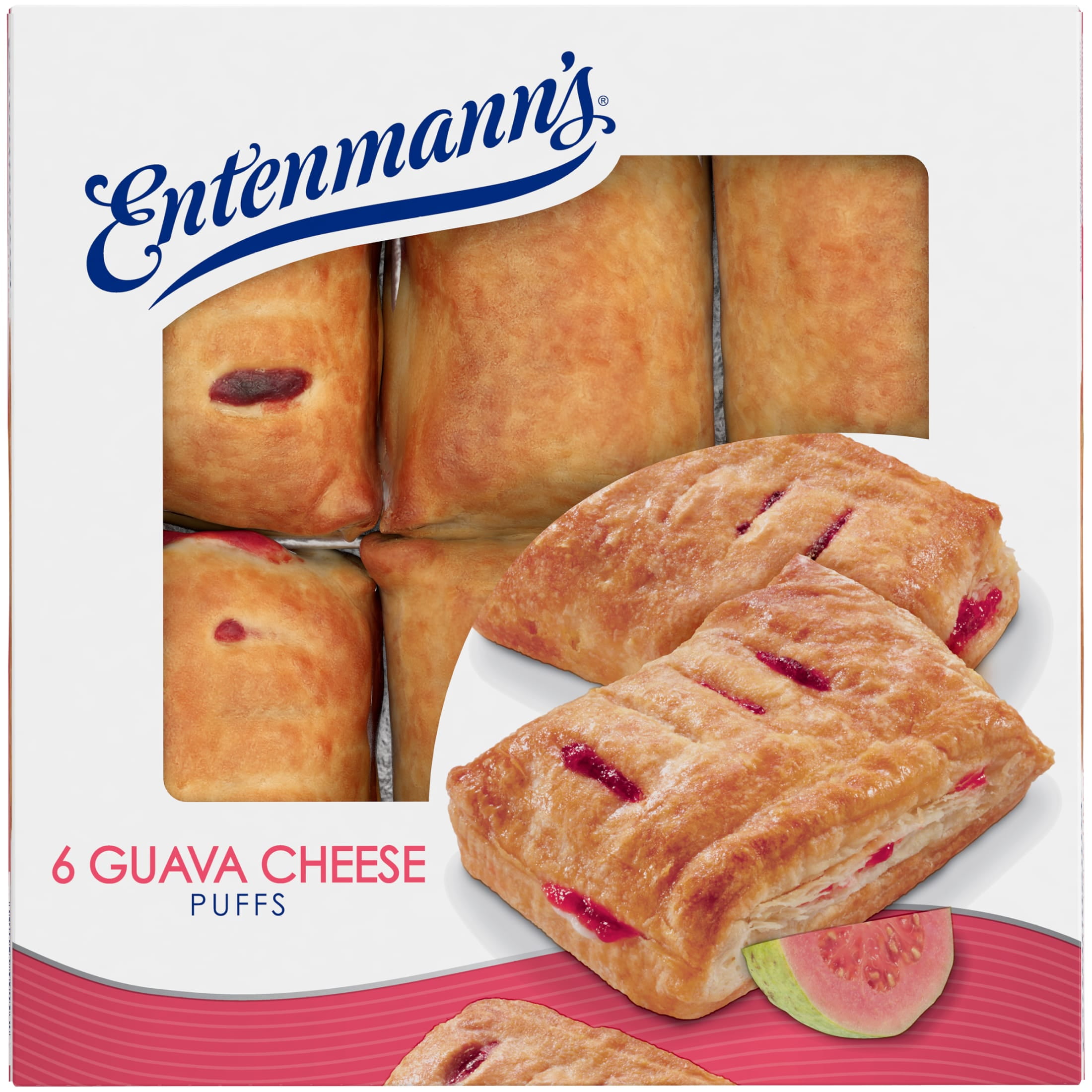 Entenmann's Guava Cheese Puffs, 6 count, Pastries, 17 oz Box
