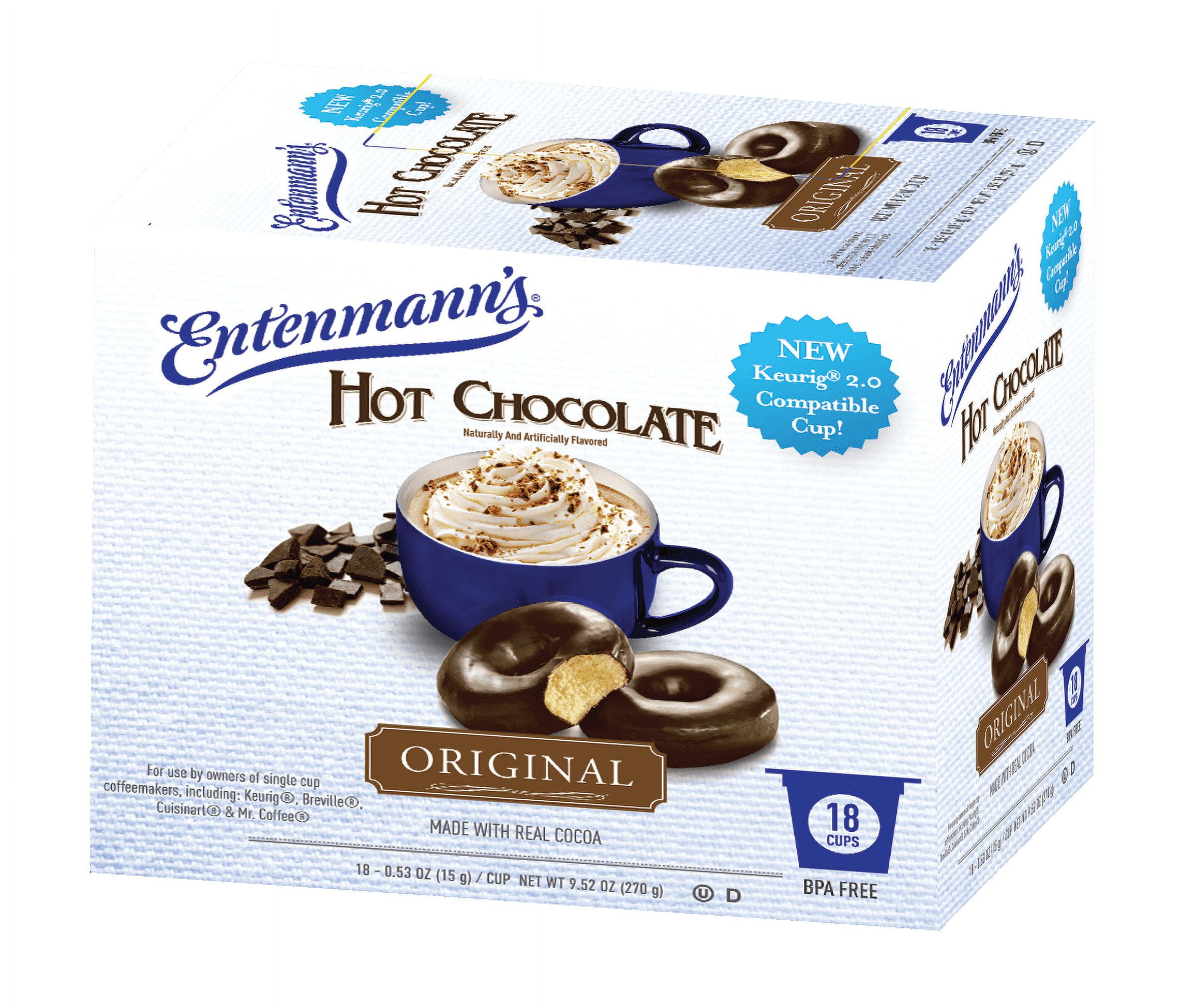Entenmann's Hot Chocolate Medium Roast, Keurig Coffee Pods, 18 Ct